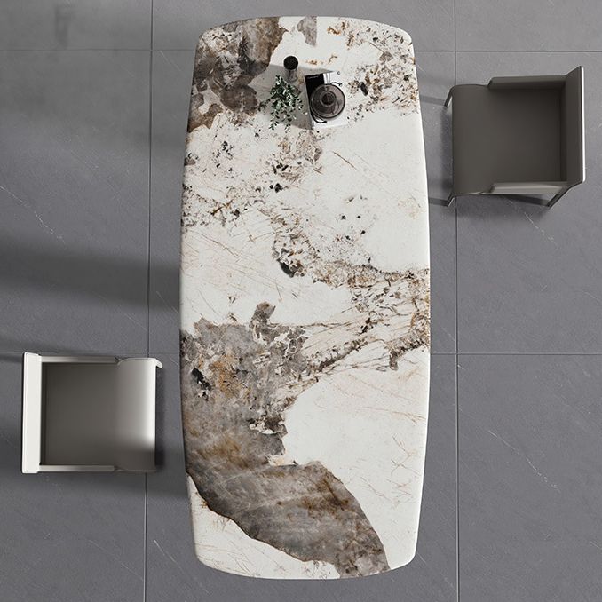 Standard Sintered Stone Top Dining Set with Black Metallic Legs for Kitchen Clearhalo 'Dining Room Sets' 'Dining Tables & Seating' 'dining_room_set' 'Furniture' 'furniture_dining_room_set' 'Kitchen & Dining Furniture' 'kitchen&dining_furn' 'kitchen' 1200x1200_b276b72d-d82a-40b4-8bf4-55ef914694e7