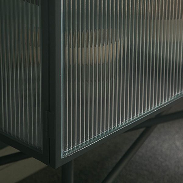 Sala de estar Minimalismo Servidor de buffet Glass 2 puertas Servidor de comedor de marco de metal