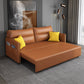 Convertible Contemporary Square Arm Faux Leather Bed Sofa Couch