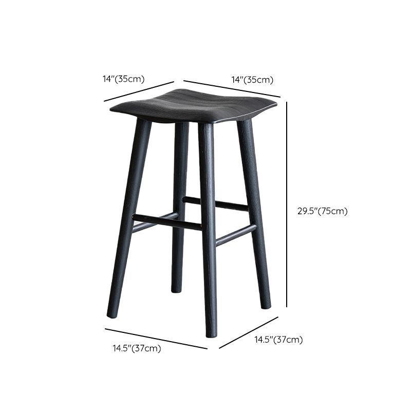 Modern Style Black Bar Stool Solid Wood Bar Stools for Dining Room