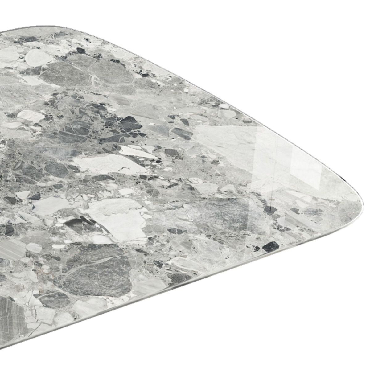 Mesa de cocina moderna con patas metálicas de mármol para comedor