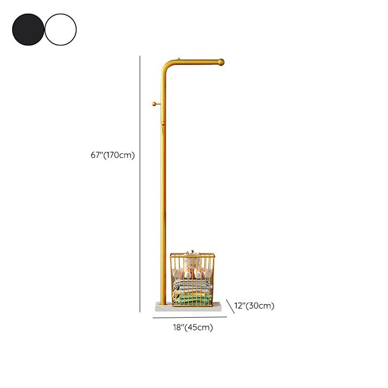 Luxueuze jashanger vrijstaand metalen opbergmandje rek voor woonkamer