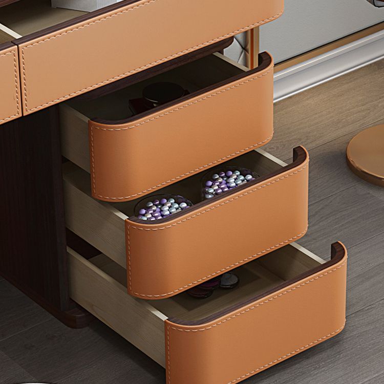 Tavolo da toeletta da 5,72 "tavolo da toeletta in legno a 5 cassetti con base d'oro