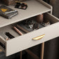Glam metaal en houten make -up ijdelheid bureau witte/grijze make -up ijdelheid bureau tafel