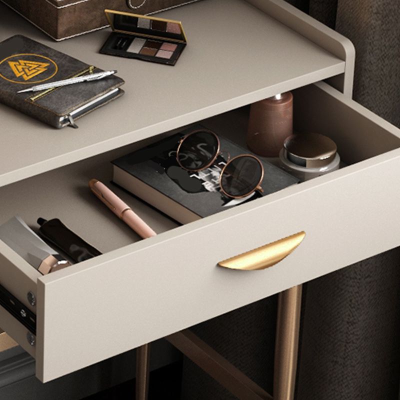 Glam metaal en houten make -up ijdelheid bureau witte/grijze make -up ijdelheid bureau tafel