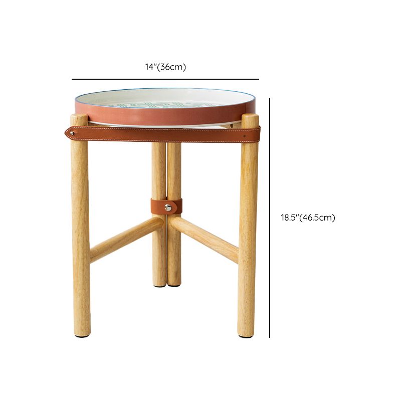 14" Wide Contemporary Corner Table Tray Top Round Accent Side Table