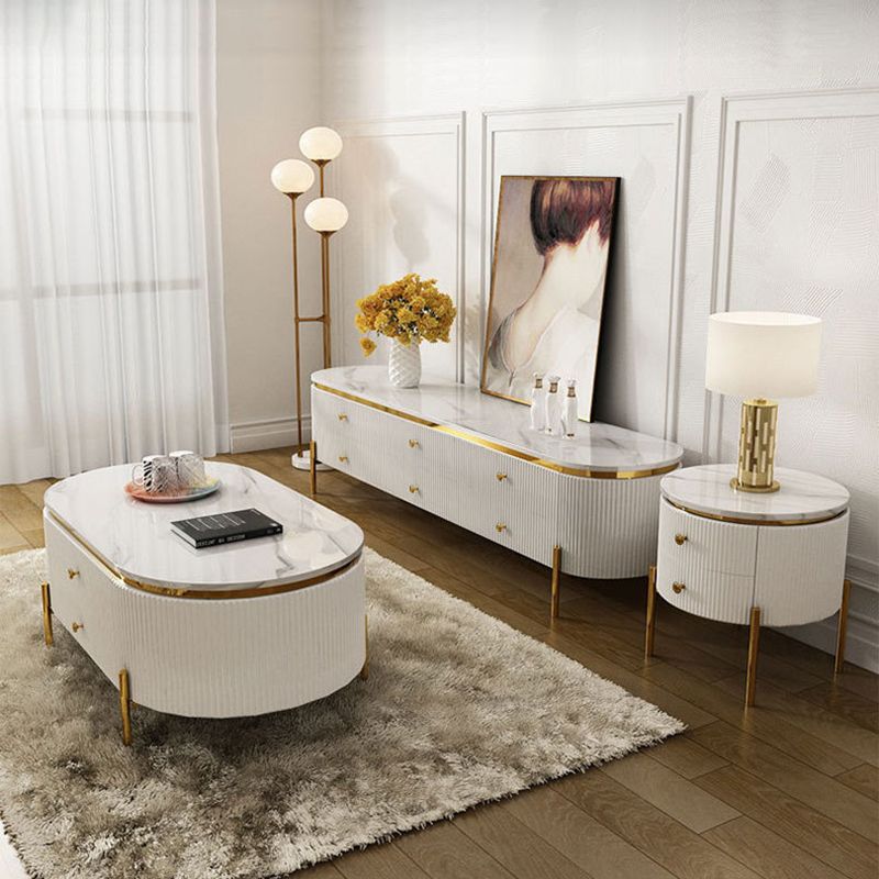 Glam TV Media Stand Enclosed Storage Media Console with 6 Drawers Clearhalo 'furn' 'furn_tv_stands_entertainment_centers' 'Furniture' 'Living Room Furniture' 'TV Stands & Entertainment Centers' 'TV Stands & Media Storage Furniture' 'tv_stands_entertainment_centers' 1200x1200_b27ff940-a566-4b6a-ae8a-9591f598c1bf