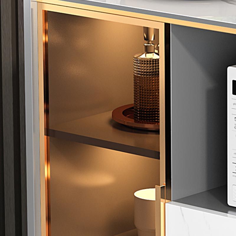 Sideboard di vetro della scheda laterale contemporanea per sala da pranzo