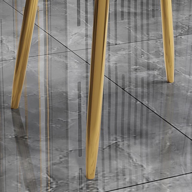 グラムダイニングサイドチェアダイニングルーム用の金色の足のある布張りのサイドチェア