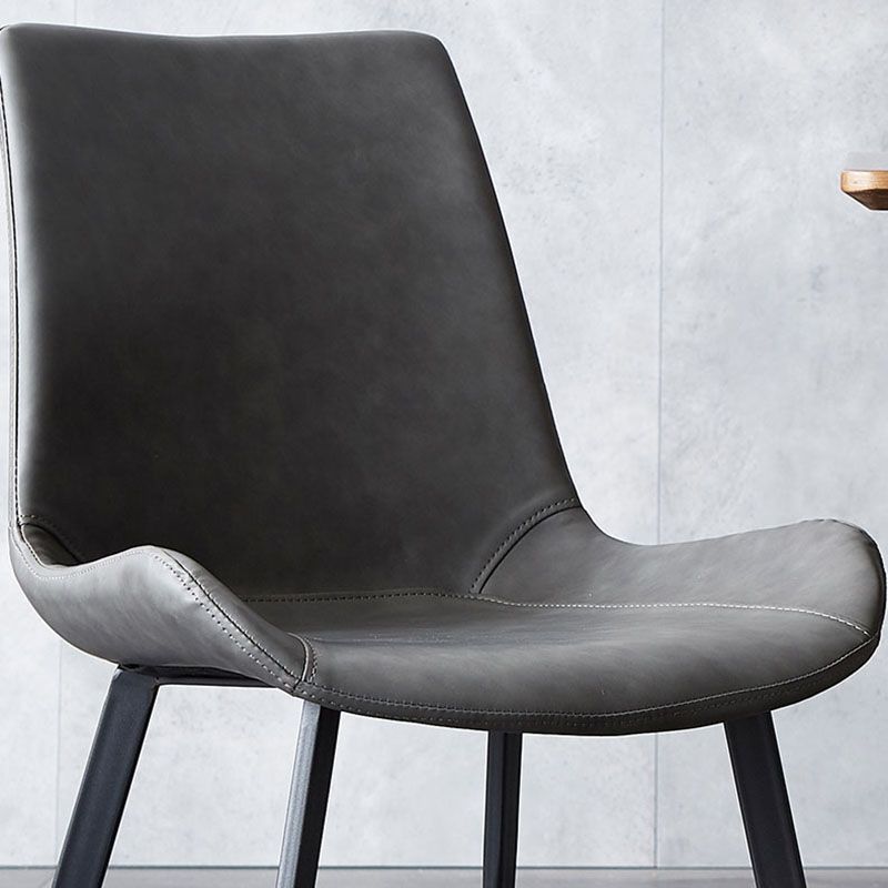 Industrial Metal Dining Side Chair Dining Room Solid Back Chair (Set of 2) Clearhalo ' kitchen&dining_furn' 'Dining Chairs' 'Dining Tables & Seating' 'dining_chair' 'furn' 'furn_dining_chair' 'Furniture' 'furniture_dining_chair' 'Kitchen & Dining Furniture' 'kitchen' 1200x1200_b281b8a0-671b-41be-923c-11ea814fc0cb