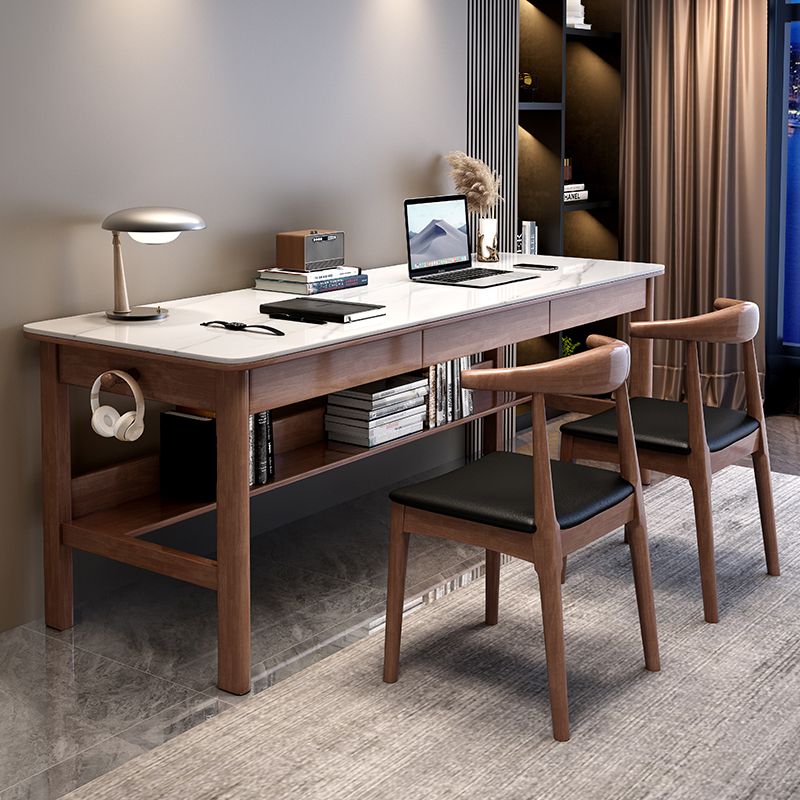 Escritorio de tareas de piedra de forma rectangular 4 patas de escritura de escritura para el hogar