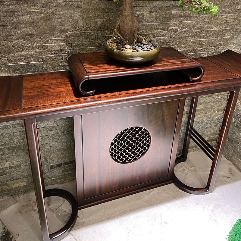 Tavolo console contemporanea a forma di rettangolo tavolo da divano console in legno massiccio marrone