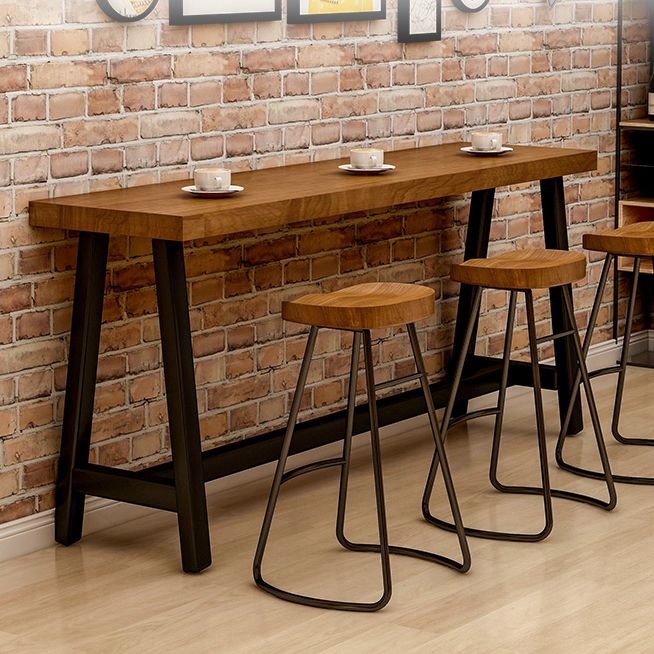 Industrial Dining Table Wooden Bar Counter Table for Kitchen Clearhalo 'Bar Furniture' 'Bar Tables' 'bar_tables' 'furn' 'furn_bar_tables' 'Furniture' 'furniture_bar_tables' 'Kitchen & Dining Furniture' 1200x1200_b2893c56-f8d8-4f8e-a211-001b2d73a5ac