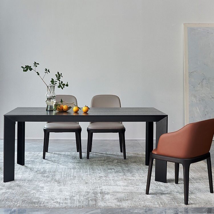 Modern Rectangle Dining Site Table Black Solid Wood 4 Legs Dining Table Clearhalo 'Dining Tables & Seating' 'Dining Tables' 'dining_table' 'furn' 'furn_dining_table' 'Furniture' 'Kitchen & Dining Furniture' 1200x1200_b28a6b70-ad97-404e-9c4d-9ccd79c79bef
