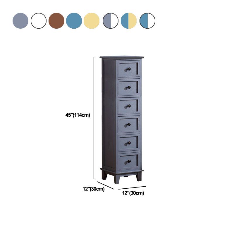 Coffre de rangement de style rétro, coffre de lingerie vertical en bois pour chambre à coucher