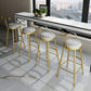 Upholstered Counter Stool Glam Style Round Low Back Bar Stool with Gold Frame Clearhalo 'Bar Furniture' 'Bar Stools' 'bar_stools' 'furn' 'furn_bar_stools' 'Furniture' 'Kitchen & Dining Furniture' 1200x1200_b28c03f9-dd3e-45d0-b4d7-e7c74637daf4