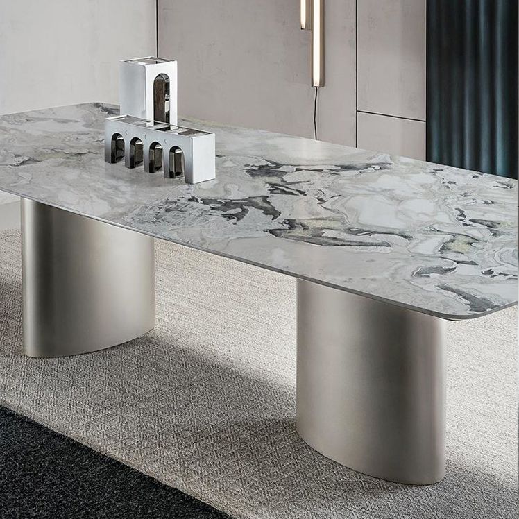 Metal Traditional Luxury Rectangular Table Sintered Stone Top Table for Dining Room Clearhalo ' dining_table' 'Dining Tables & Seating' 'Dining Tables' 'furn' 'furn_dining_table' 'Furniture' 'furniture_dining_table' 'Kitchen & Dining Furniture' 'kitchen&dining_furn' 'kitchen' 'kitchen_dining_table' 1200x1200_b28d45e0-1709-4e31-be36-ef618c6cfe11