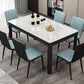 Modern Sintered Stone Dining Table Rectangular Table with Metallic Four-leg Clearhalo ' dining_table' 'Dining Tables & Seating' 'Dining Tables' 'Furniture' 'furniture_dining_table' 'Kitchen & Dining Furniture' 'kitchen&dining_furn' 'kitchen' 'kitchen_dining_table' 1200x1200_b28d51f3-5d7f-4b17-9c6a-f9e0f439c120