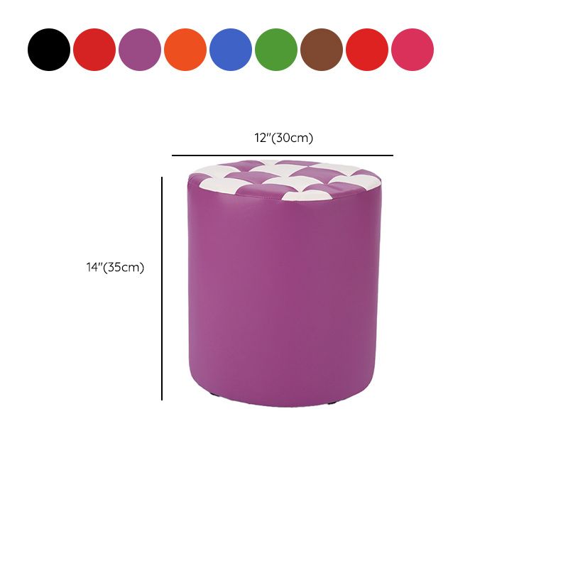 Contemporary Pouf Ottoman Faux Leather Tufted Square Pattern Cylinder Shape Ottoman Clearhalo 'furn' 'furn_ottomans_poufs' 'Furniture' 'Living Room Furniture' 'Ottomans & Poufs' 'ottomans_poufs' 1200x1200_b28d6f39-21b1-485a-8d62-322fc562f5a9