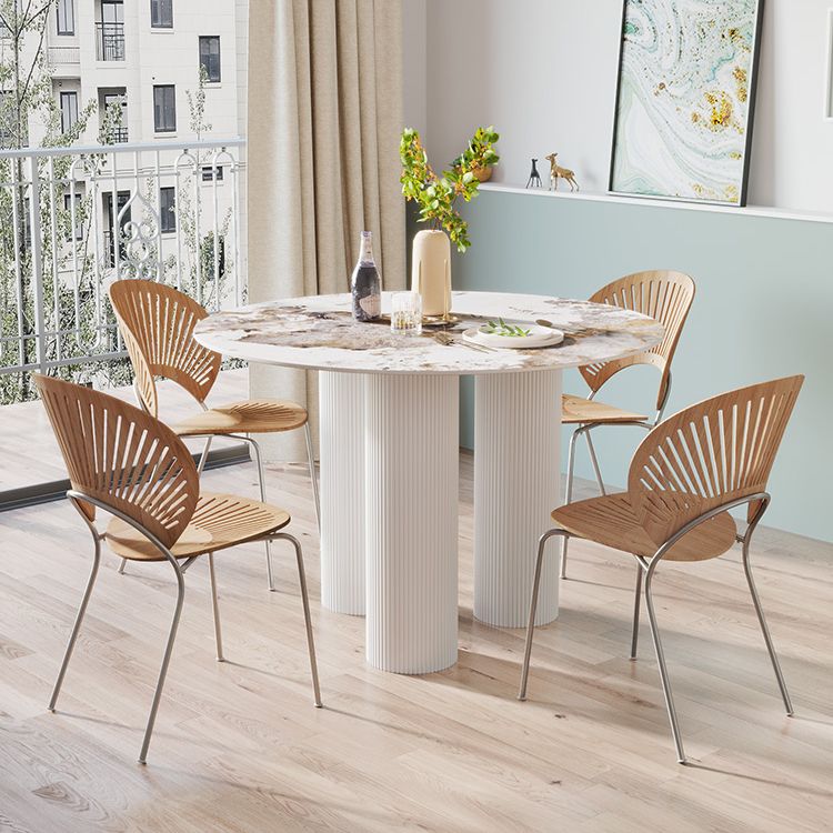 Contemporary Style Round 3 Legs Dining Table Stone Home Furniture for Indoor Clearhalo ' dining_table' 'Dining Tables & Seating' 'Dining Tables' 'furn' 'furn_dining_table' 'Furniture' 'furniture_dining_table' 'Kitchen & Dining Furniture' 'kitchen&dining_furn' 'kitchen' 'kitchen_dining_table' 1200x1200_b28dec88-a203-465a-b194-f4c118aa3474