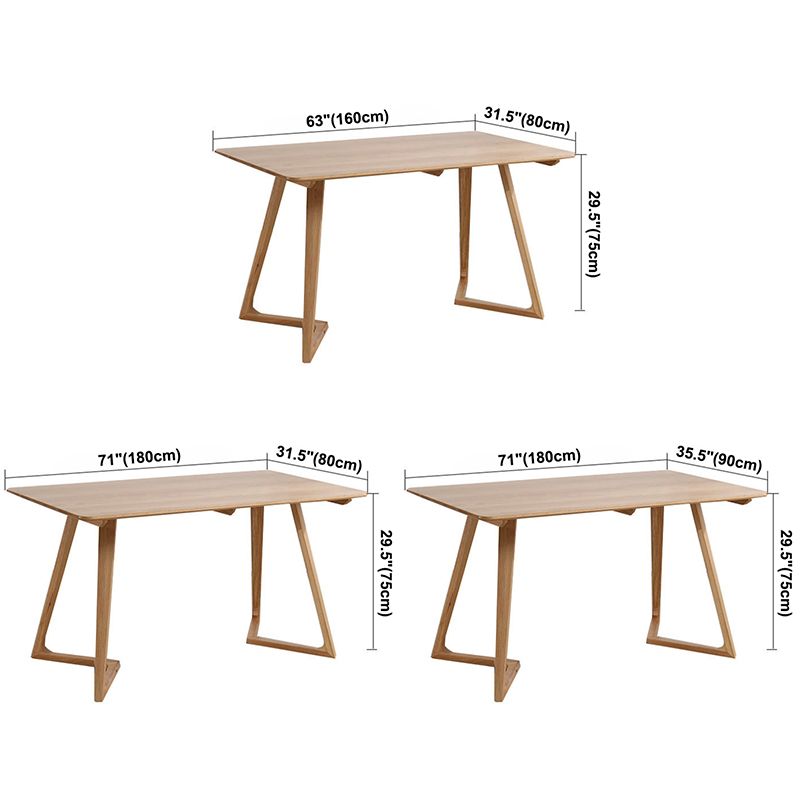 Contemporary Rectangle Dining Table Oak Solid Wood Table with Double Pedestal Clearhalo ' dining_table' 'Dining Tables & Seating' 'Dining Tables' 'furn' 'furn_dining_table' 'Furniture' 'furniture_dining_table' 'Kitchen & Dining Furniture' 'kitchen&dining_furn' 'kitchen' 'kitchen_dining_table' 1200x1200_b28eb68d-e9aa-4e48-8ea1-fffb2bf6564a