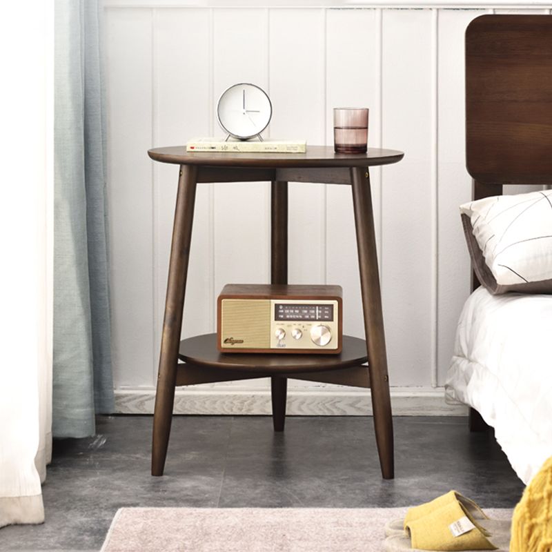Modernistic Corner Table with Storage Round Double Tier Living Room End Table Clearhalo 'Coffee & Accent Tables' 'End & Side Tables' 'end_side_tables' 'furn' 'furn_end_side_tables' 'Furniture' 'Living Room Furniture' 1200x1200_b28f33b6-f02b-4f6f-b3bf-84440c5d20a8