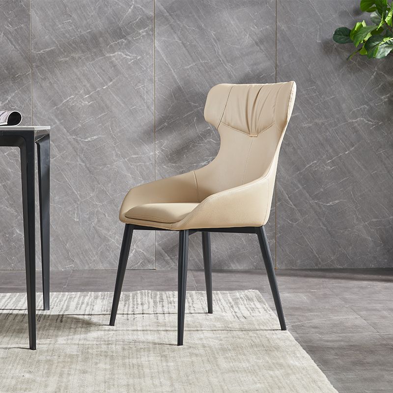 Moderne armloze eetkamerstoelen faux leer gestoffeerde eetkamerstoel