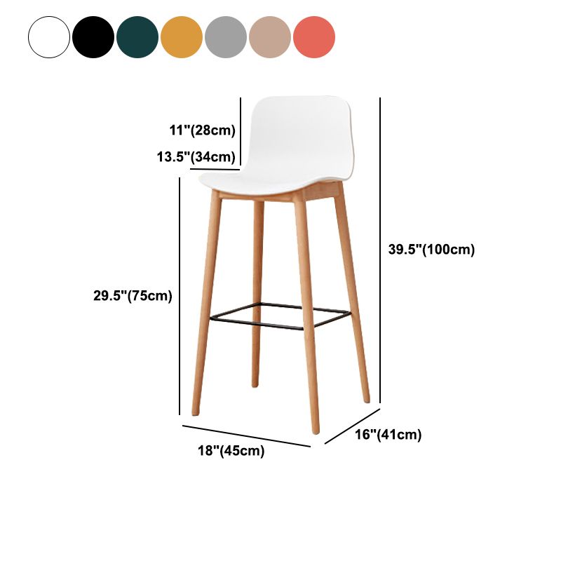 Modern Style Plastic Bar-stool Wooden Counter Bar Stool for Home Clearhalo 'Bar Furniture' 'Bar Stools' 'bar_stools' 'furn' 'furn_bar_stools' 'Furniture' 'furniture_bar_stools' 'Kitchen & Dining Furniture' 1200x1200_b29207a2-f686-412e-b26b-b7a323c240a2