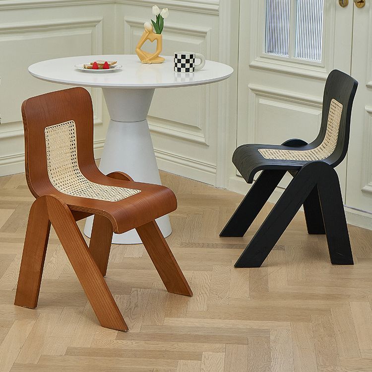 Comedor contemporáneo silla de comedor de madera maciza de madera maciza sin brazo