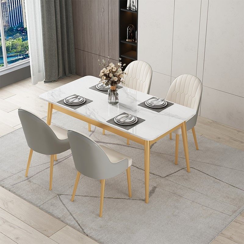 Traditional Luxury Rectangle Dining Collection 4-foot Stone Furniture Clearhalo 'Dining Tables & Seating' 'Dining Tables' 'dining_table' 'furn' 'furn_dining_table' 'Furniture' 'furniture_dining_table' 'Kitchen & Dining Furniture' 'kitchen' 'kitchen_dining_table' 1200x1200_b293c8e6-10b6-4cbe-8c9b-6a02f9002f04