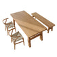 Mesa de comedor de madera de pino rectangular moderno 1/3 piezas de comedor para comedor