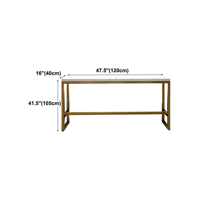 White Glam Style Bar Table in Metal and Wood Bar Indoor Bar Counter Clearhalo 'Bar Furniture' 'Bar Tables' 'bar_tables' 'furn' 'furn_bar_tables' 'Furniture' 'furniture_bar_tables' 'Kitchen & Dining Furniture' 1200x1200_b293f433-fca2-4240-a7e0-434871cc0063