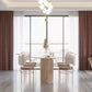 Natural Double Pedestal Dining Table Modern Oval Wood Home Dinner Room Kitchen Table