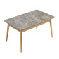 Set da pranzo Nordic Stone Top 1/2/5/7 pezzi Tavolo da pranzo grigio con sedie in pelle