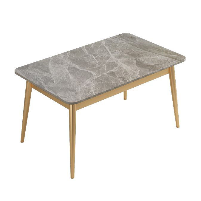 Set da pranzo Nordic Stone Top 1/2/5/7 pezzi Tavolo da pranzo grigio con sedie in pelle