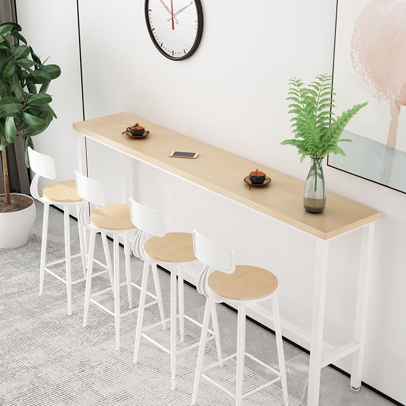 Modern Natural Bistro Bar Height Cocktail Table Rectangle Trestle Bistro Table Clearhalo 'Bar Furniture' 'Bar Tables' 'bar_tables' 'furn' 'furn_bar_tables' 'Furniture' 'furniture_bar_tables' 'Kitchen & Dining Furniture' 'kitchen&dining_furn' 'kitchen' 1200x1200_b295002f-91bf-4fdb-ad8d-59838fe6b7c0