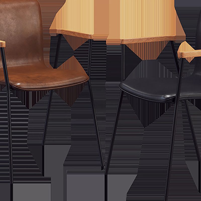 Industrial Faux Leather Dining Chairs Indoor-Outdoor Arm Chair Clearhalo 'Dining Chairs' 'Dining Tables & Seating' 'dining_chair' 'furn' 'furn_dining_chair' 'Furniture' 'Kitchen & Dining Furniture' 1200x1200_b2957675-bea6-480f-bc5e-d8d7c4992aaf