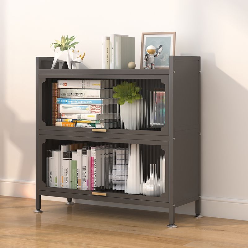 Industrial Style Metal Bookshelf Closed Back Shelf Bookcase with Doors Clearhalo 'Bookcases' 'furn' 'furn_bookcases' 'Furniture' 'furniture_bookcases' 'Office Furniture' 1200x1200_b295ee45-8c28-4f2a-9b1f-5efb27e2607c