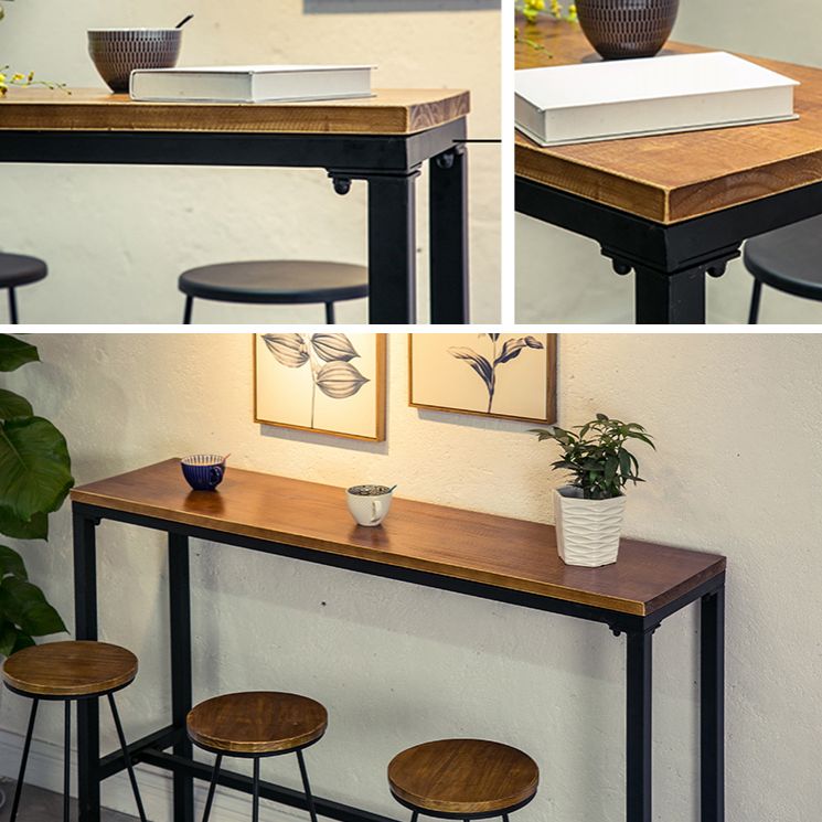 Set tavolo da bar rettangolare industriale Set tavolo da bar in legno marrone da 1/2/7 pezzi