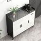 Sideboard di pietra grigia lucida Glam a buffet interno con armadi
