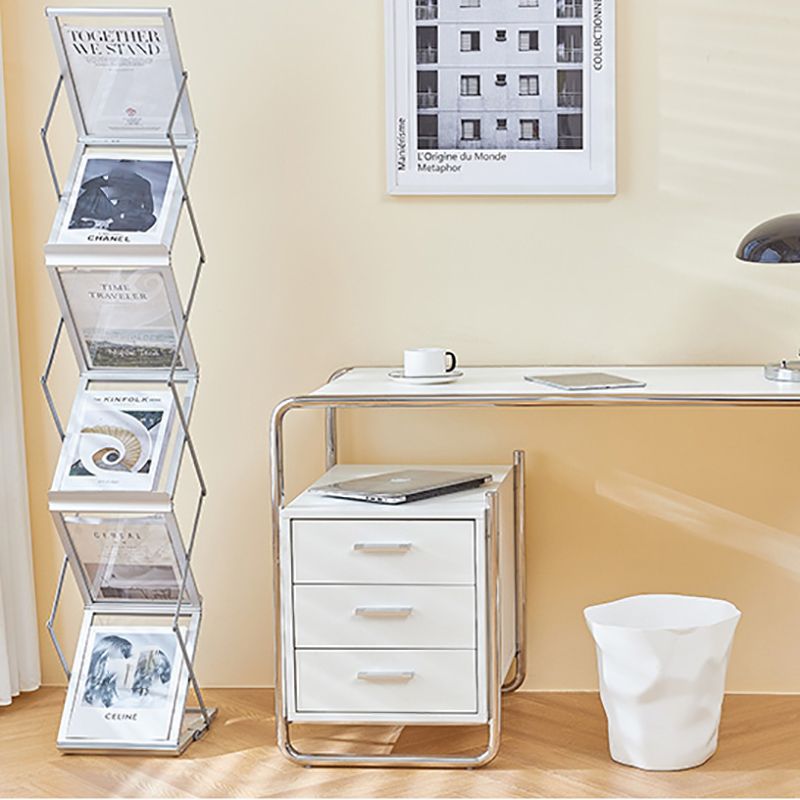 Metal Closed Back Shelf Bookcase Contemporary Folding Book Shelf