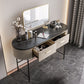 Contemporary Vanity Set, 2 Storage Drawers With Mirror & Padded Stool Clearhalo 'Bedroom Furniture' 'furn' 'furn_makeup_vanities' 'Furniture' 'Makeup Vanities' 'makeup_vanities' 1200x1200_b29aa739-4ebf-4e3c-a2ef-a37b23d62e59