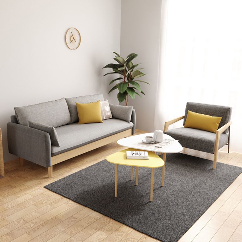 Matte Finish Square Arm Sofa Cotton Linen Sofa for Bonus Room Apartment Clearhalo 'furn' 'furn_sofas' 'Furniture' 'furniture_sofas' 'kitchen' 'kitchen_sofas' 'Living Room Furniture' 'Sofa' 'sofas' 1200x1200_b29d03bf-d362-4f6a-be2e-f17560c0510c