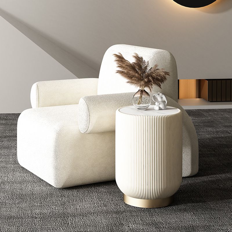 Nordic Style Fabric Armrest Cushioned Back Cushioned Arm Chair