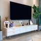 Modern Stone TV Stand White TV Media Stand with Legs for Living Room Clearhalo 'furn' 'furn_tv_stands_entertainment_centers' 'Furniture' 'Living Room Furniture' 'TV Stands & Entertainment Centers' 'TV Stands & Media Storage Furniture' 'tv_stands_entertainment_centers' 1200x1200_b29e6e8a-d7f2-4008-81c9-920742256eab