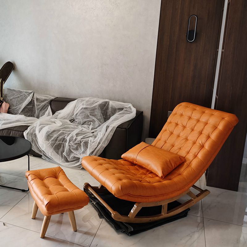 Chaise à bascule moderne en cuir en cuir
