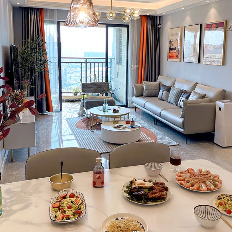 Stationary Stain Resistant Faux Leather Living Room Pillow Top Arm Modern Sofa Clearhalo 'furn' 'furn_sofas' 'Furniture' 'Living Room Furniture' 'Sofa' 'sofas' 1200x1200_b29ea042-dd44-4c70-9af5-828679bca6c1