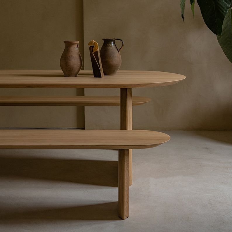 Pine Wood Top Dining Table Modern Oval Table with Sled Base in Brown Clearhalo 'Dining Tables & Seating' 'Dining Tables' 'dining_table' 'furn' 'furn_dining_table' 'Furniture' 'furniture_dining_table' 'Kitchen & Dining Furniture' 'kitchen' 'kitchen_dining_table' 1200x1200_b29eb1b7-d50e-4eb0-ba95-21644d4e6e6e