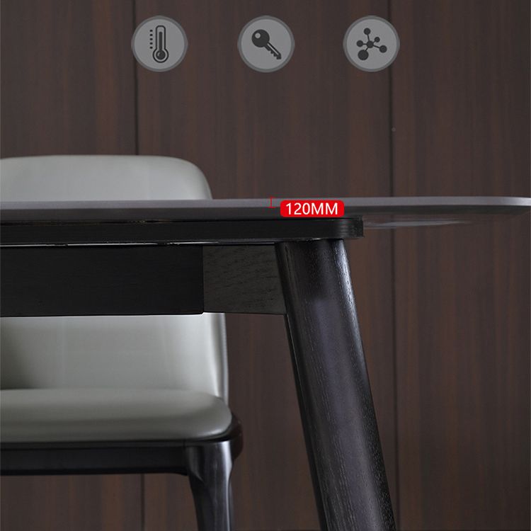 Designer Style Rectangle Dining Set 1/2/5/7 Pieces Sintered Stone Top Wooden Table Set Clearhalo 'Dining Room Sets' 'Dining Tables & Seating' 'dining_room_set' 'furn' 'furn_dining_room_set' 'Furniture' 'Kitchen & Dining Furniture' 1200x1200_b29fb232-c861-4bb2-9cf3-0cc6555bc52b