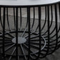 Tray Top Iron Coffee Table Round Metel Cocktail Table in Black